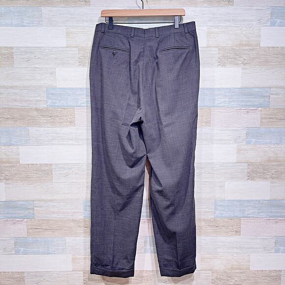 Jhane Barnes Vintage Wool Hopsack Suit Gray 3 Button Mens 42L 36W Pleated Pants - Picture 11 of 13